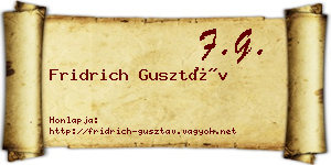 Fridrich Gusztáv névjegykártya