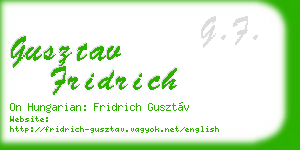 gusztav fridrich business card