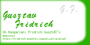 gusztav fridrich business card